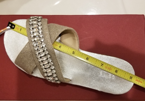 Botkier New York ALANA Linen & Crystal Jeweled Slide Sandals NWT - Picture 7 of 9